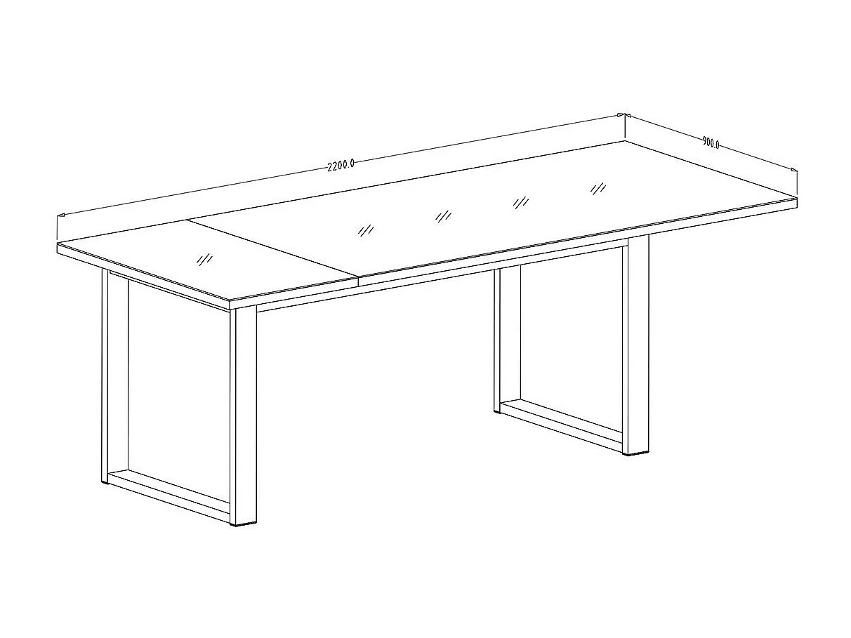 Table extensible pour salle à manger MILO 170-220cm, coloris chêne