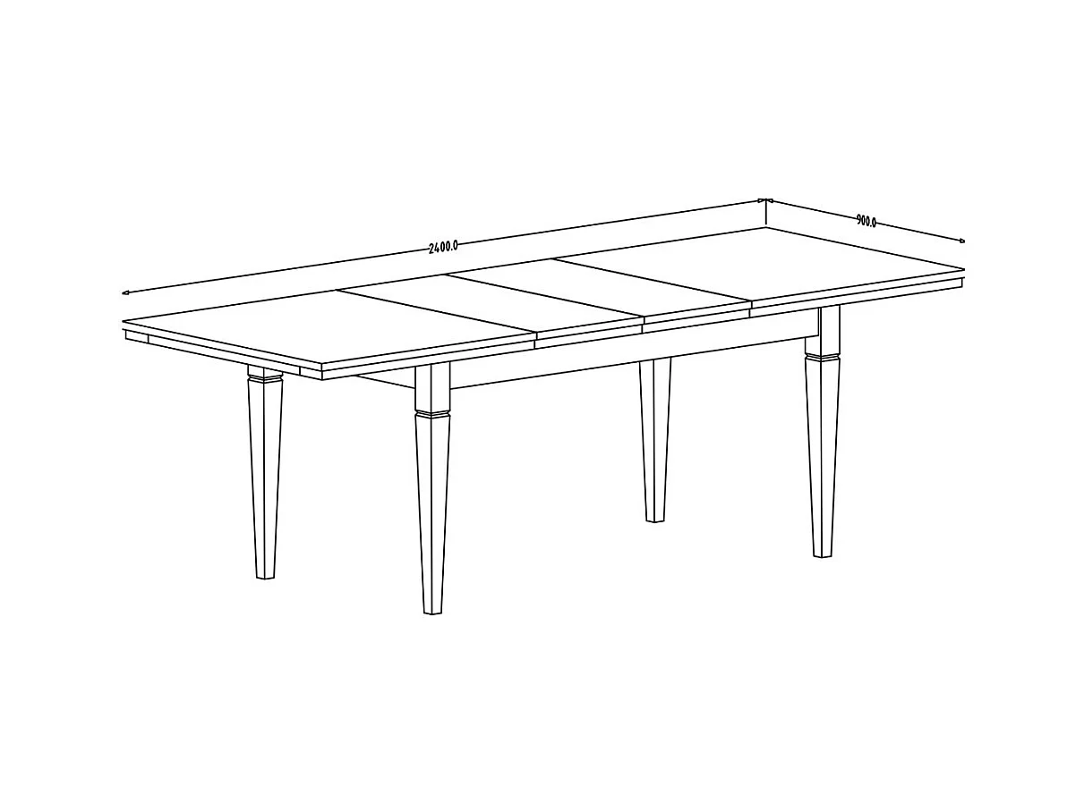 Table extensible jusqu'à 240cm pour salle à manger Collection ASSIA. Coloris vert et chêne