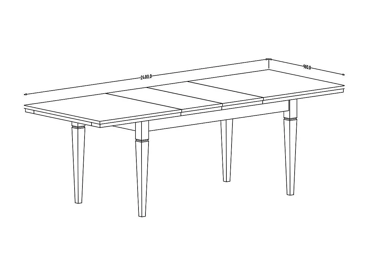 Table extensible jusqu'à 240cm pour salle à manger Collection ASSIA. Coloris vert et chêne