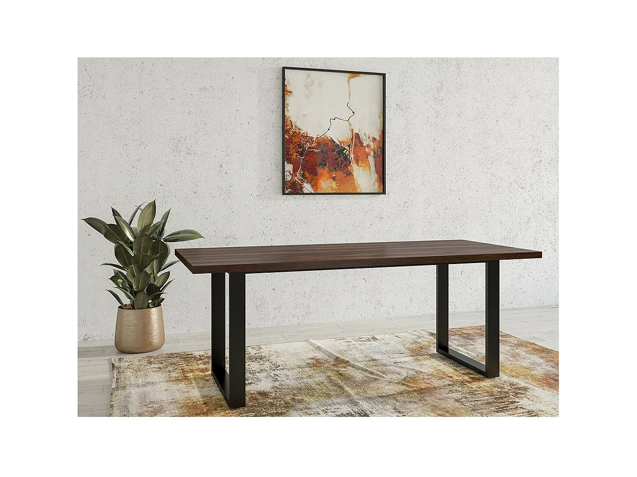 Table extensible pour salle à manger MILO 170-220, coloris chêne foncé