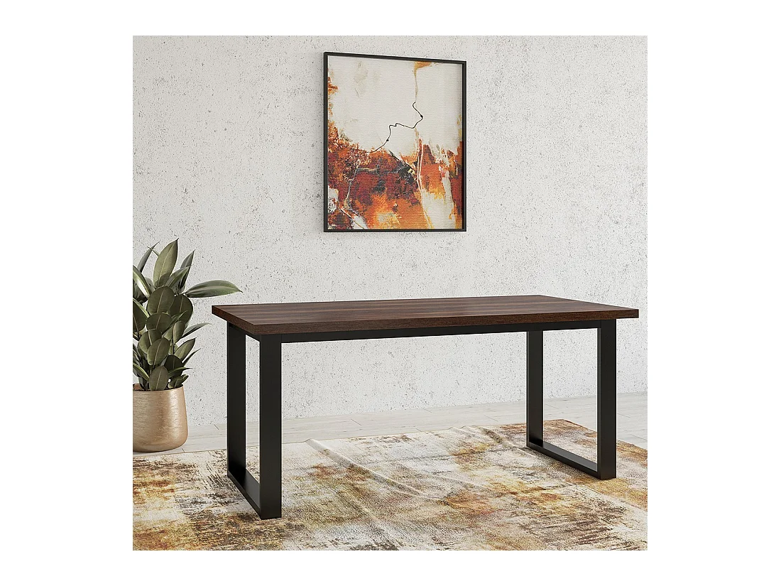 Table extensible pour salle à manger MILO 170-220, coloris chêne foncé
