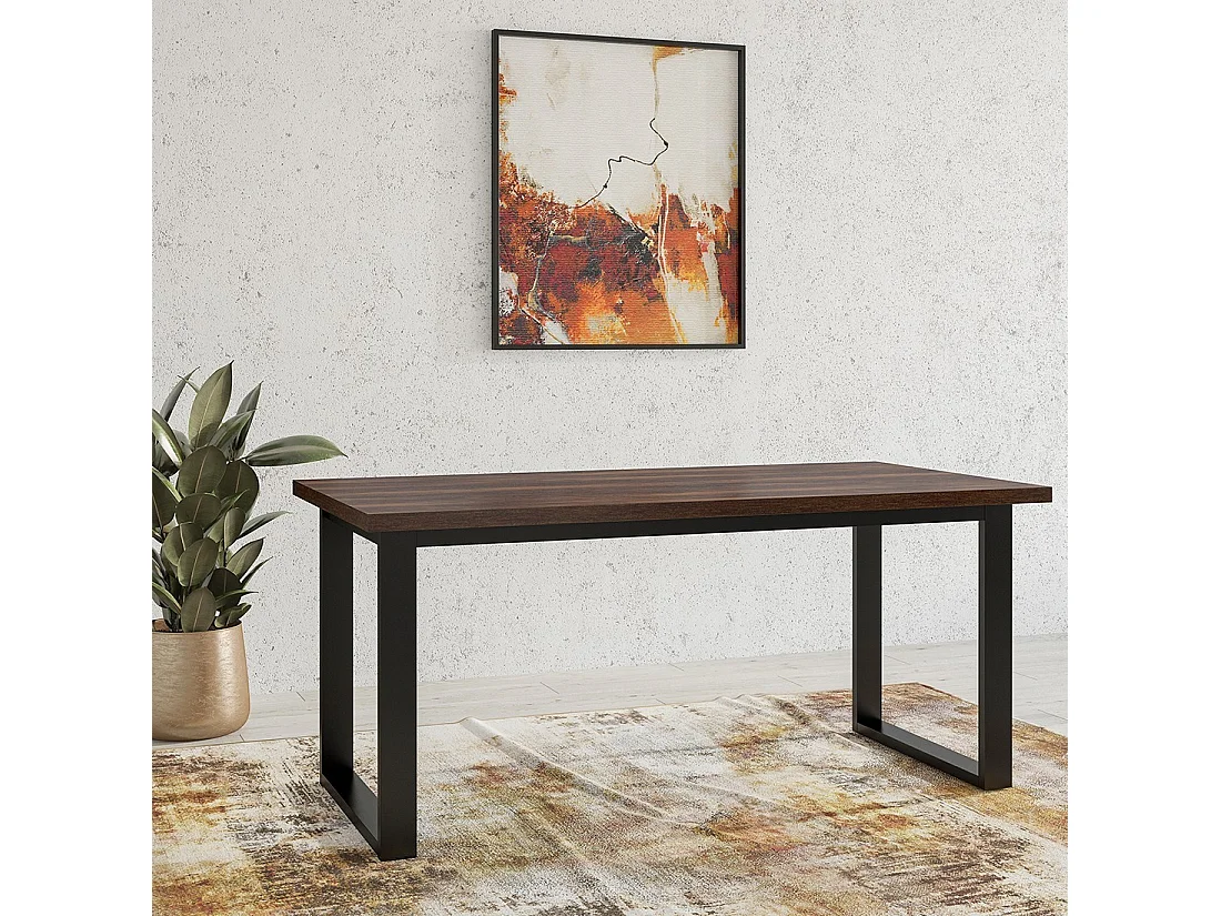 Table extensible pour salle à manger MILO 170-220, coloris chêne foncé