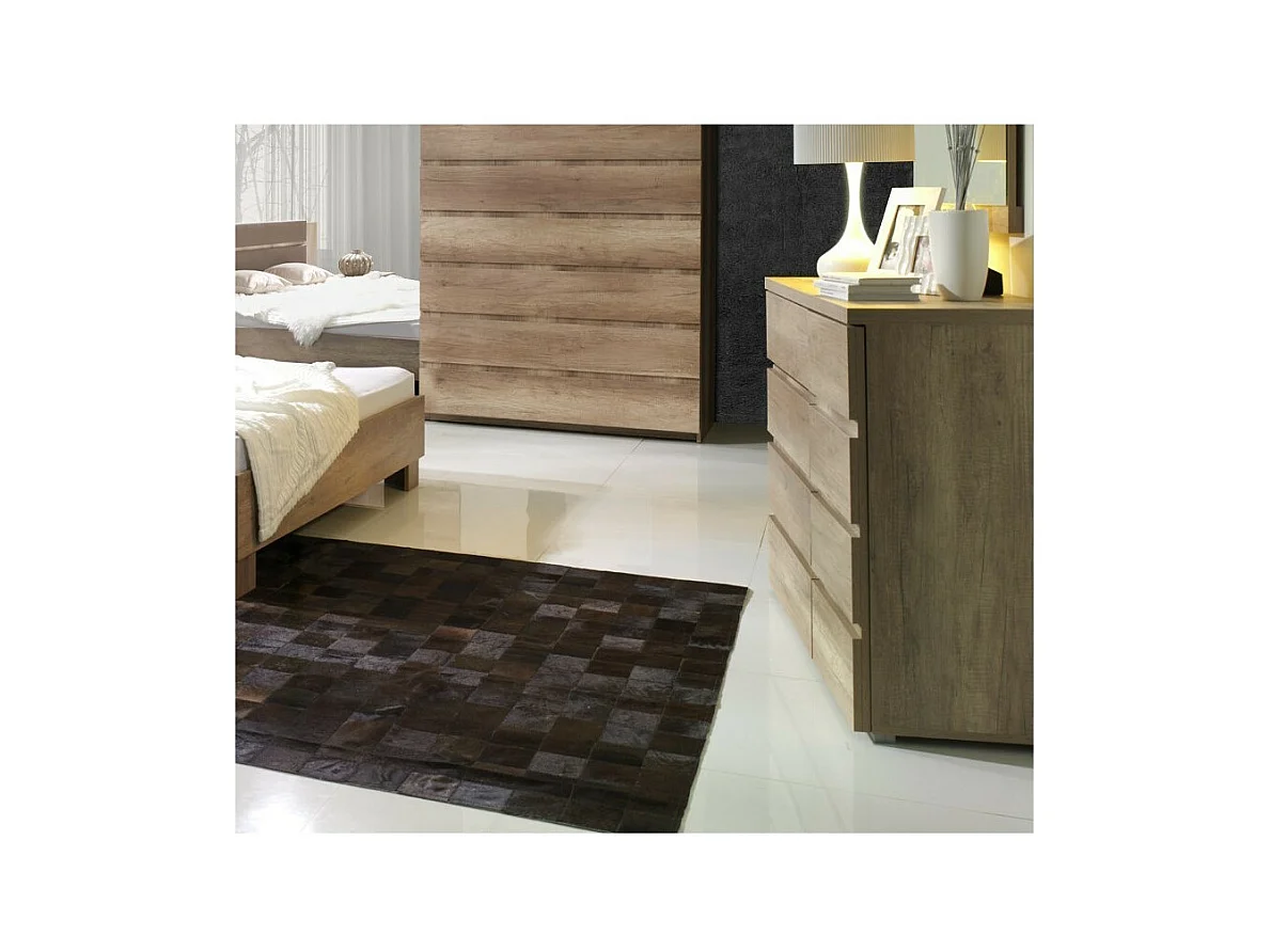 Kommode ROMI – 4 Schubladen und 1 Tür – Farbe Eichen-Dab-Canyon – L110 × B43,5 × H87,5 cm – Schlafzimmer für Erwachsene