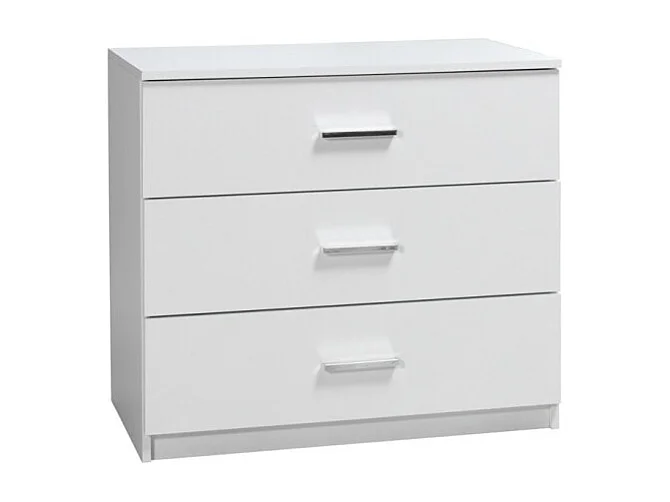 Commode PANAREA – 3 tiroirs blanc laqué design moderne