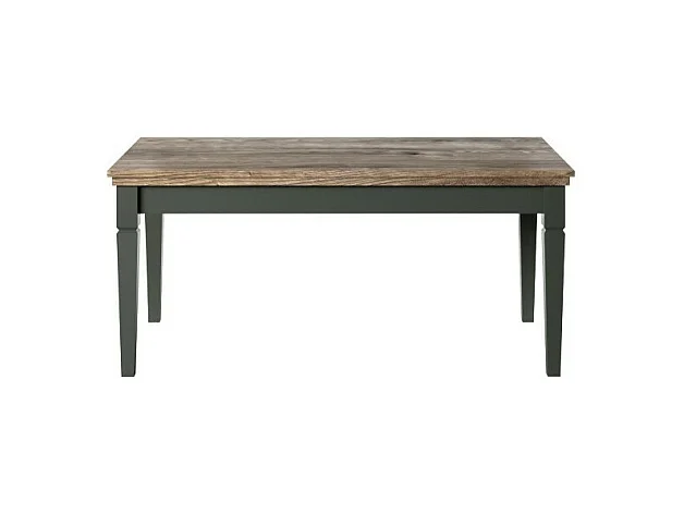 Table basse ASSIA – Rectangulaire 110x60 cm – Vert et chêne – Style classique chic