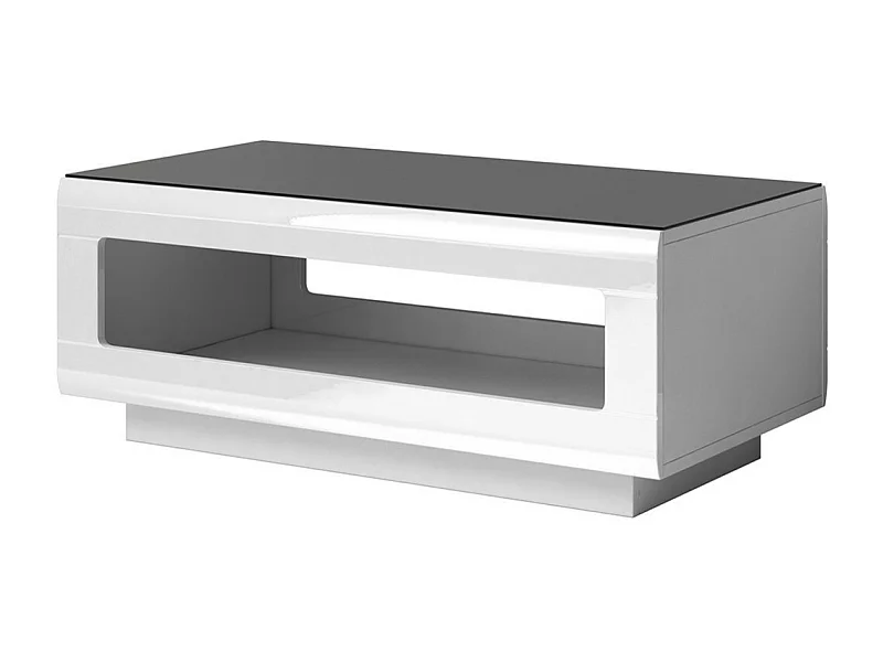 Table basse BREDA – Blanc brillant – 110x60 cm – Style design moderne