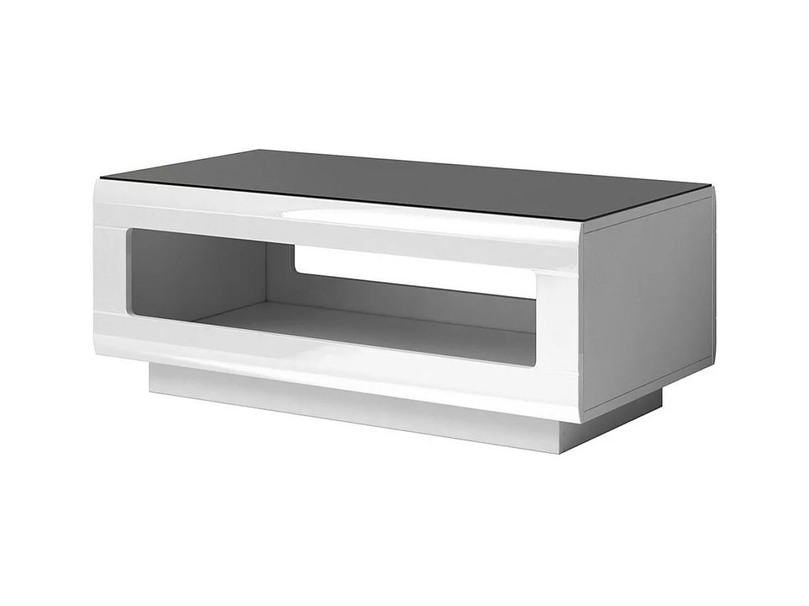 Table basse BREDA – Blanc brillant – 110x60 cm – Style design moderne