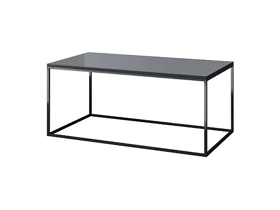 Table basse ZANTE – Rectangulaire 110x60 cm – Noir et gris brillant – Style design