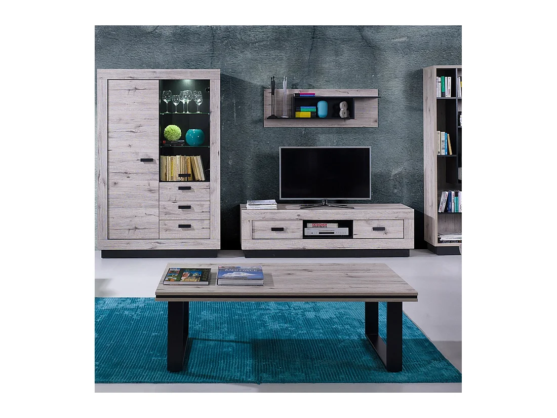 Salontafel MALAGA - Kleur Wellington eik - 135 x 70 x 45 cm
