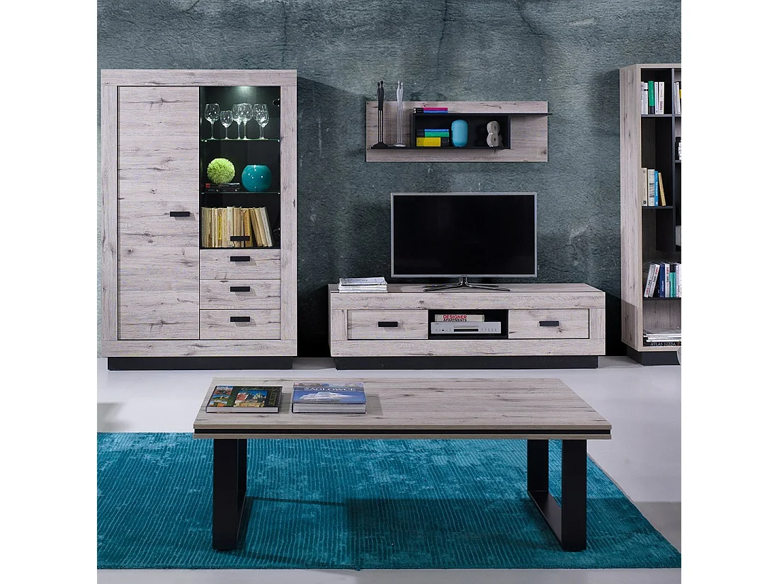 Couchtisch MALAGA - Farbe Wellington-Eiche - 135 x 70 x 45 cm