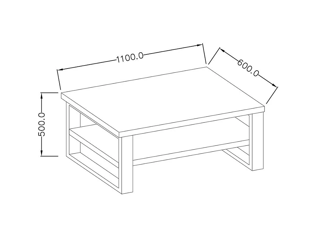Design-Couchtisch aus der MILO-Kollektion in Eichenfarbe. Ideales Möbelstück für Ihr Wohnzimmer.