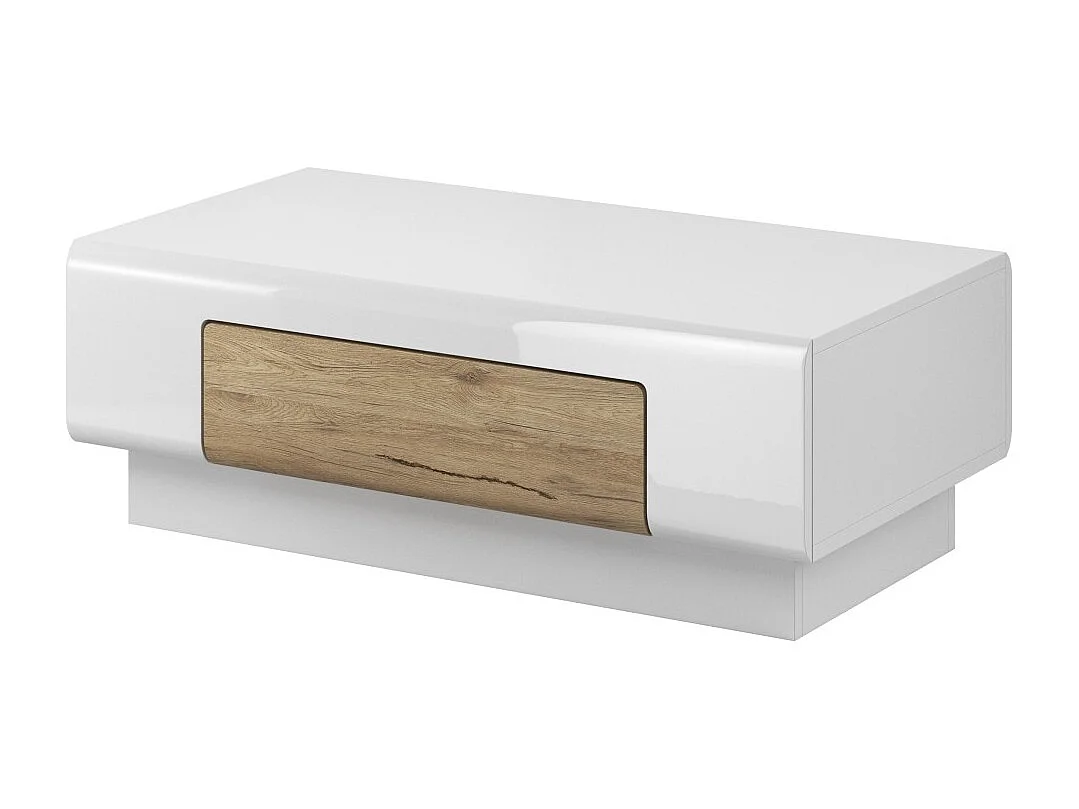 Mesa de centro coleção OHIO. Móvel estilo CONTEMPORÂNEO nas cores branco e carvalho.