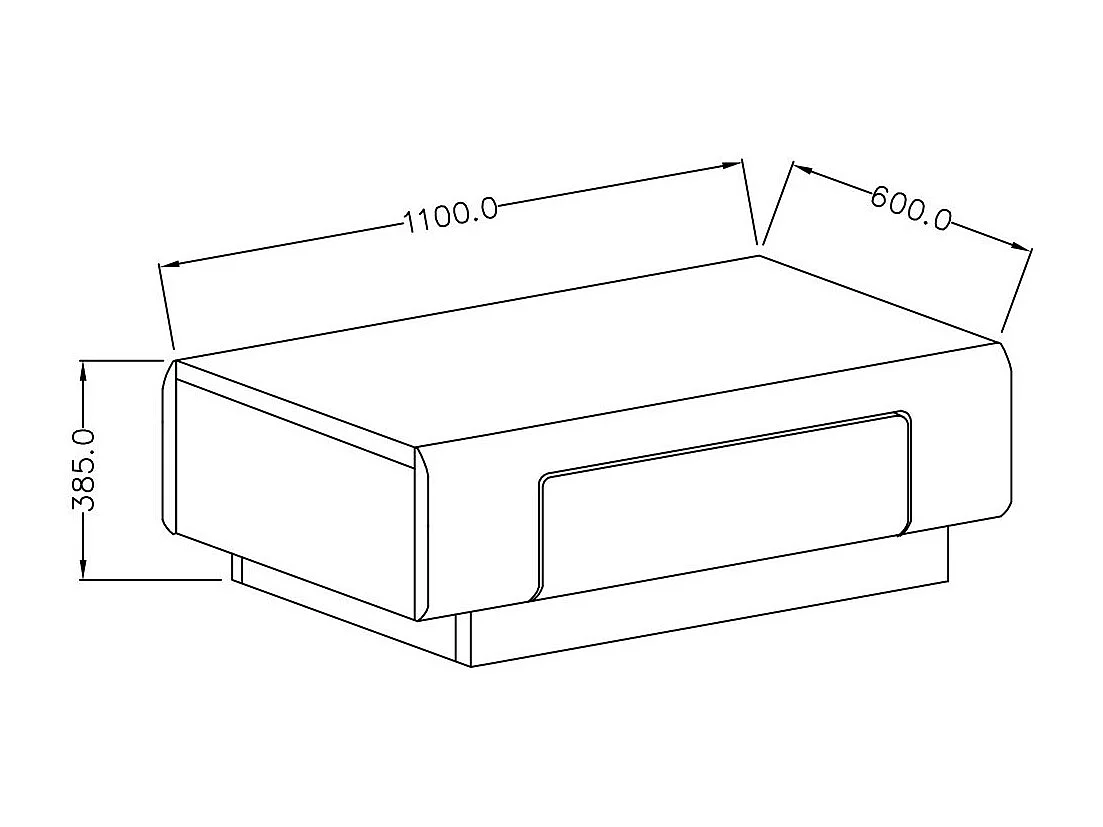 Table basse OHIO – Gris et chêne – 110x60 cm – Style contemporain
