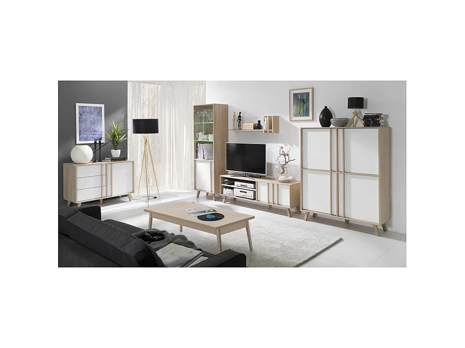 Mesa de centro MALMO cor sonoma. Produto ideal para mobiliar sua sala de estar. Estilo contemporâneo.
