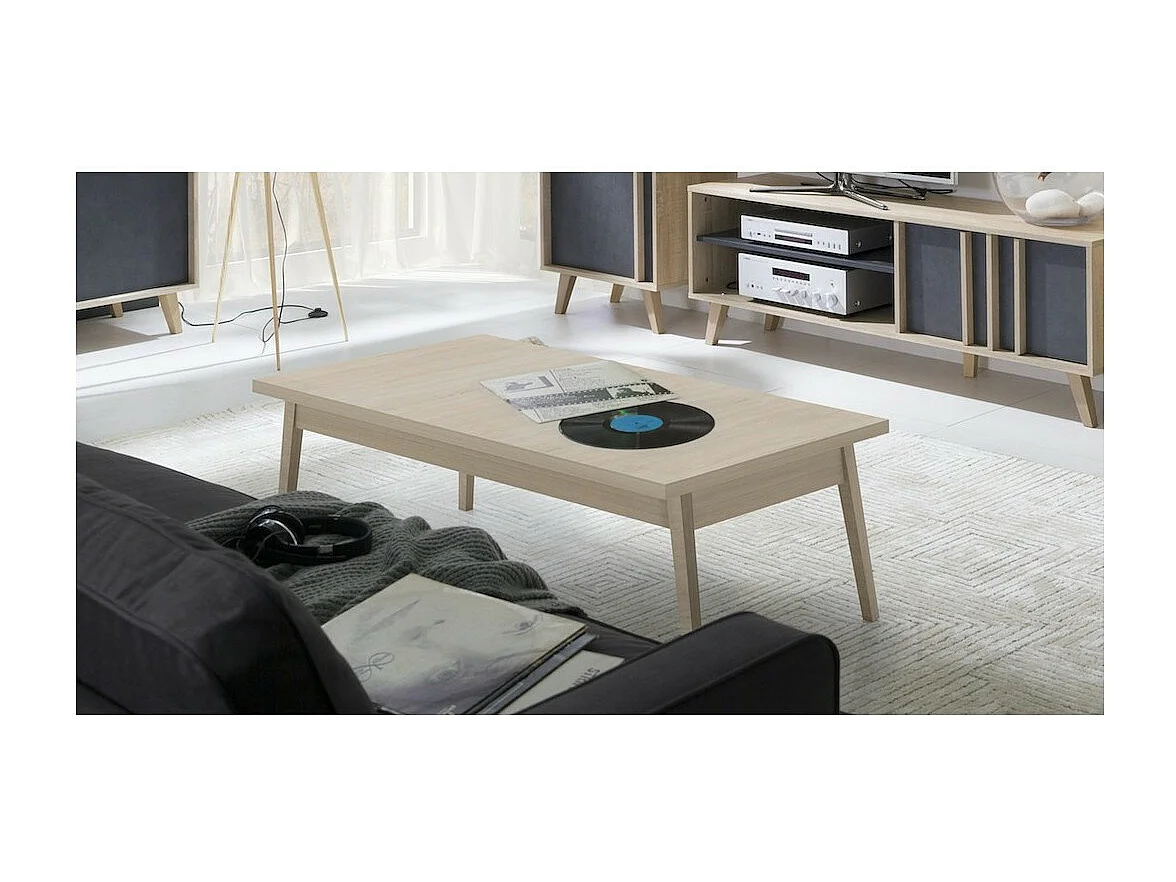 Salontafel MALMO in sonoma kleur. Ideaal product om uw woonkamer in te richten. Hedendaagse stijl.