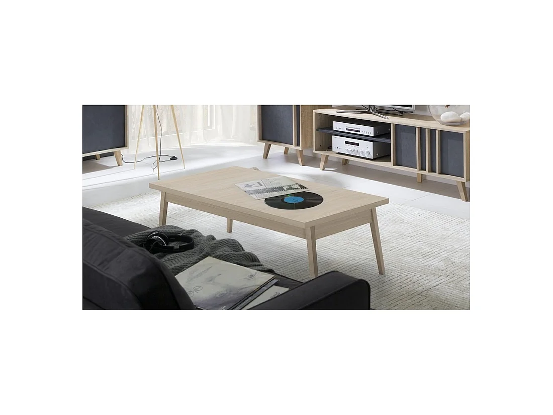 Salontafel MALMO kleur sonoma. Ideaal product om uw woonkamer in te richten. Hedendaagse stijl.