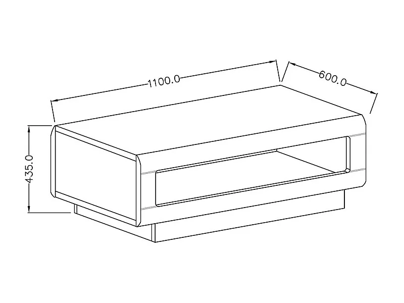 Design-Couchtisch aus der Kollektion BREDA in Eichenfarbe. Ideales Möbelstück für Ihr Wohnzimmer.