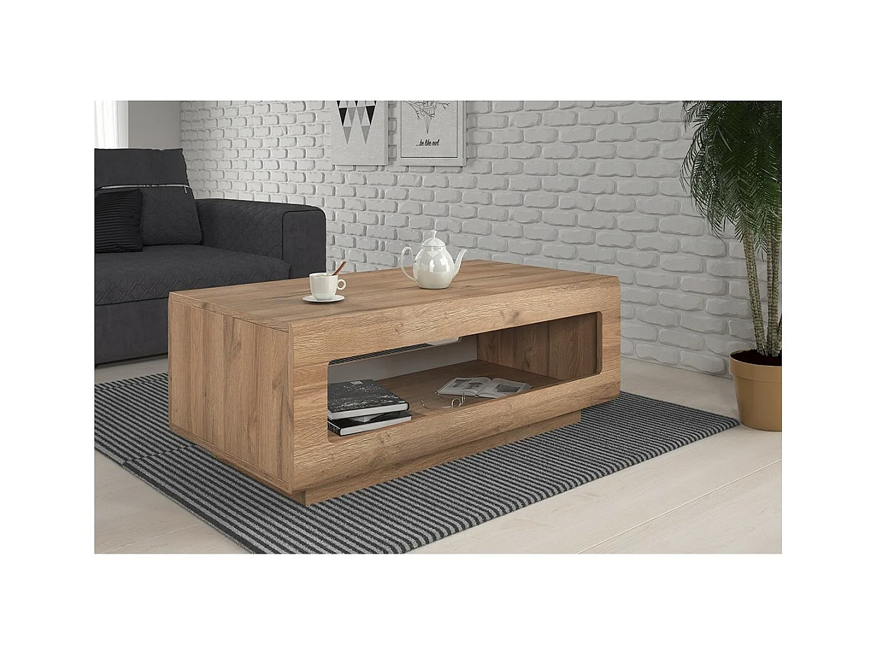 Mesa de centro design da coleção BREDA na cor carvalho. Móvel ideal para a sua sala de estar.