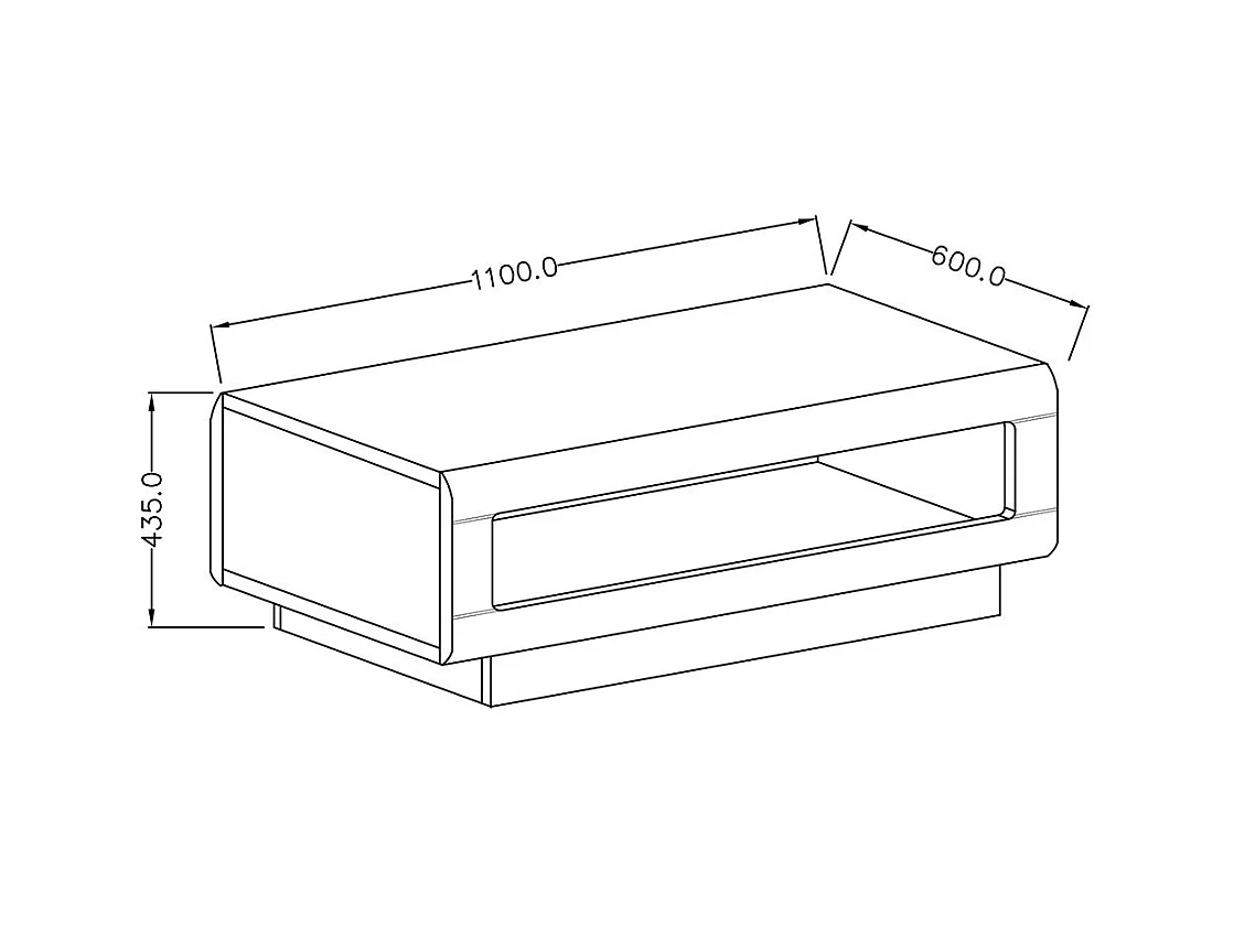 Table basse BREDA – Chêne – 110x60 cm – Style design moderne