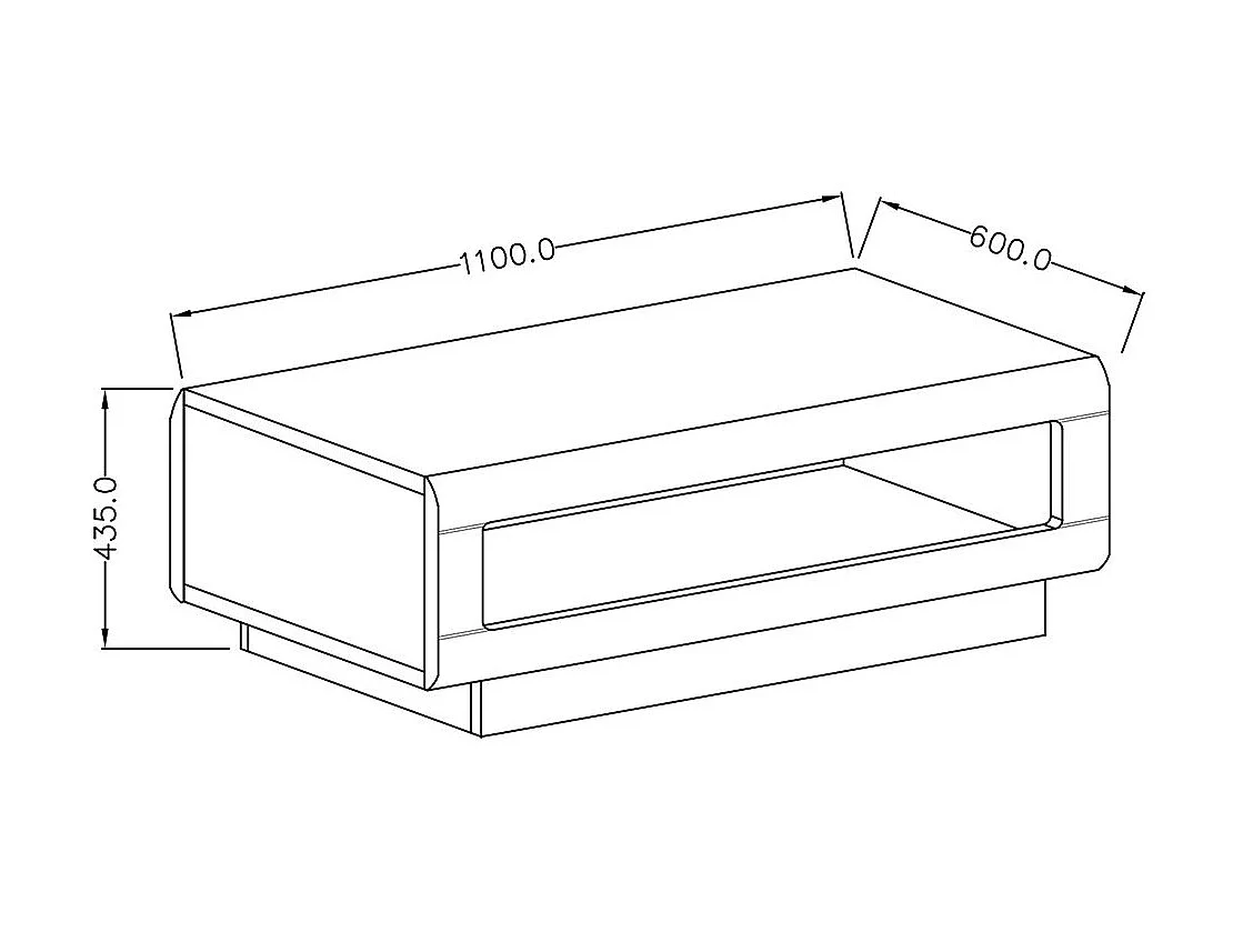 Design salontafel uit de BREDA collectie, in eiken kleur. Ideaal meubelstuk voor uw woonkamer.