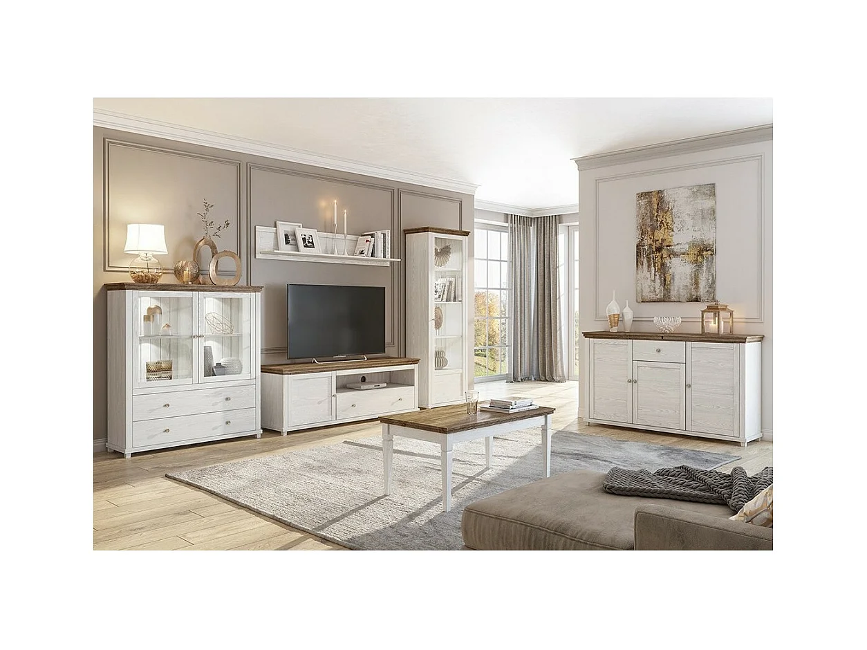 Table basse ASSIA – Frêne blanchi et chêne – Style classique chic