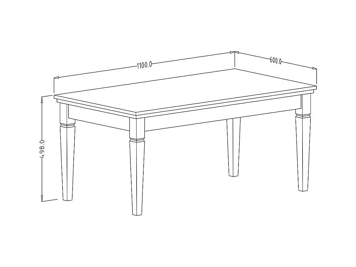 Table basse ASSIA – Frêne blanchi et chêne – Style classique chic