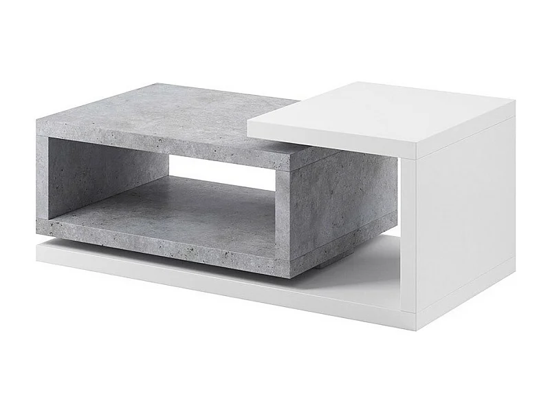 Table basse design collection BERGAME. Coloris blanc et gris. Style design