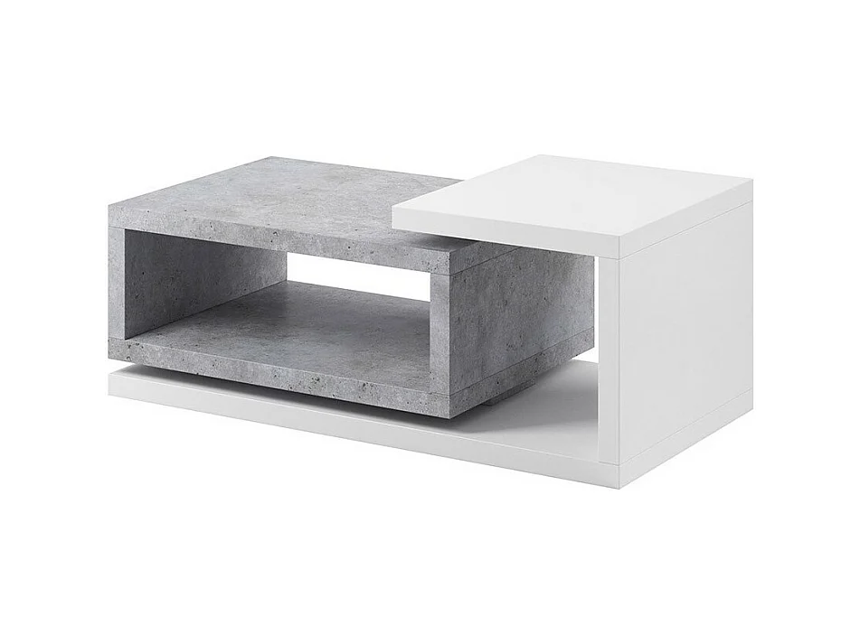 Table basse design collection BERGAME. Coloris blanc et gris. Style design