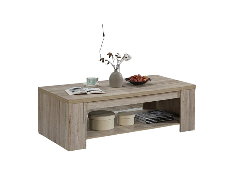 Table basse VERMONT – Effet chêne rustique 120x60 cm