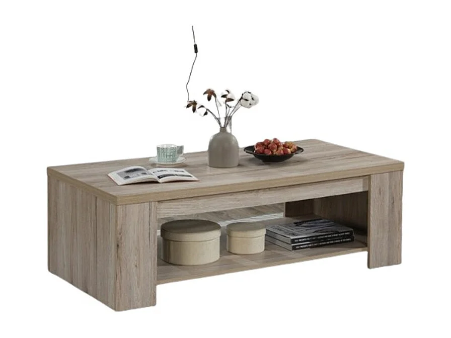 Salontafel in rustieke stijl 120x90 collectie VERMONT eikeneffect