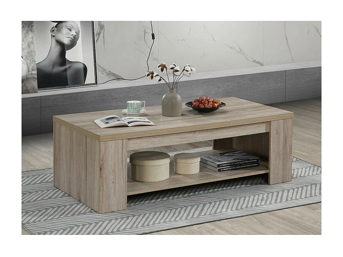 Salontafel in rustieke stijl 120x90 collectie VERMONT eikeneffect