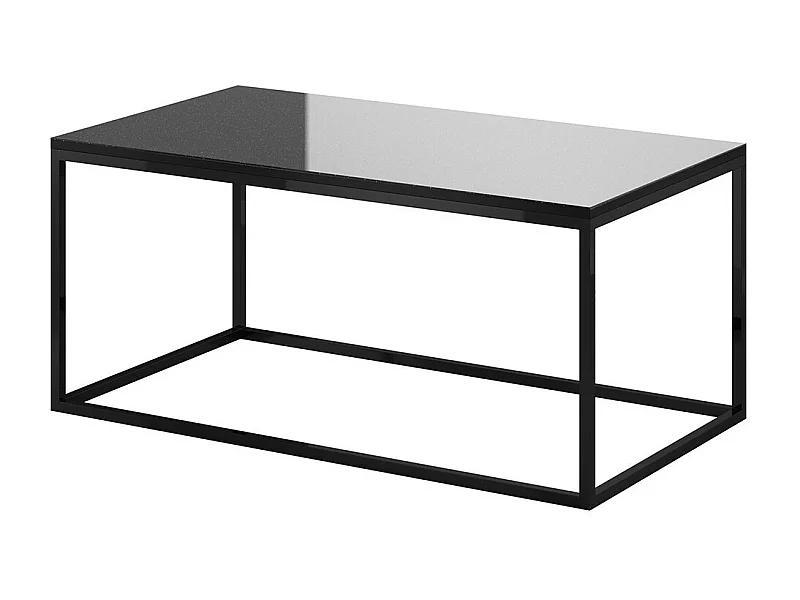 Mesa de centro design coleção ZANTE. Cor preto brilhante com glitter.