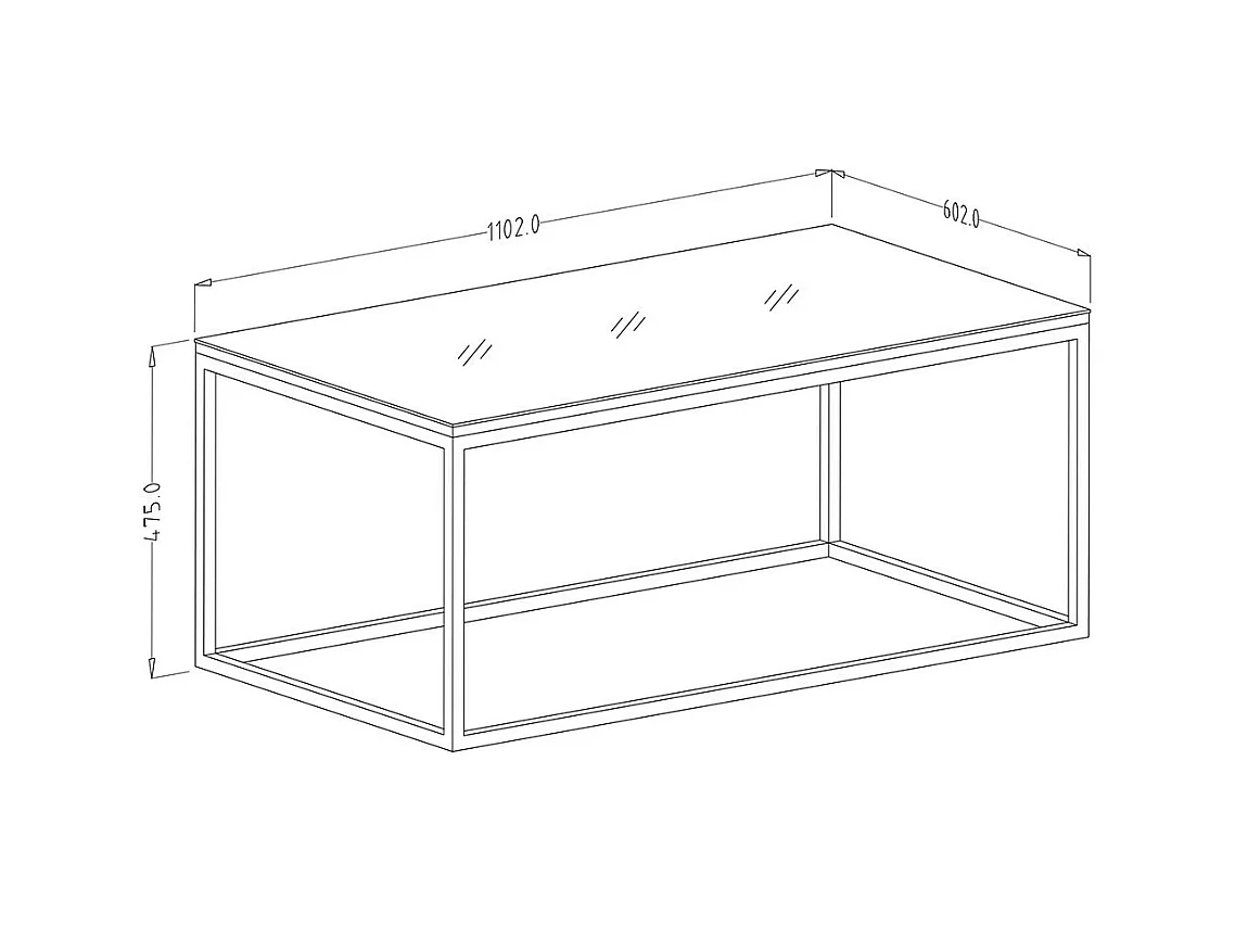 Design-Couchtisch aus der Kollektion ZANTE. Farbe glänzendes Schwarz mit Glitzer.