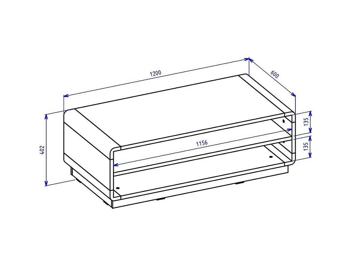 Salontafel in eiken en zwart uit de VILLA collectie met opbergvakken.