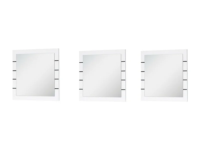 Set van 3 vierkante spiegels LINA in glanzend wit en zwart - 60 cm