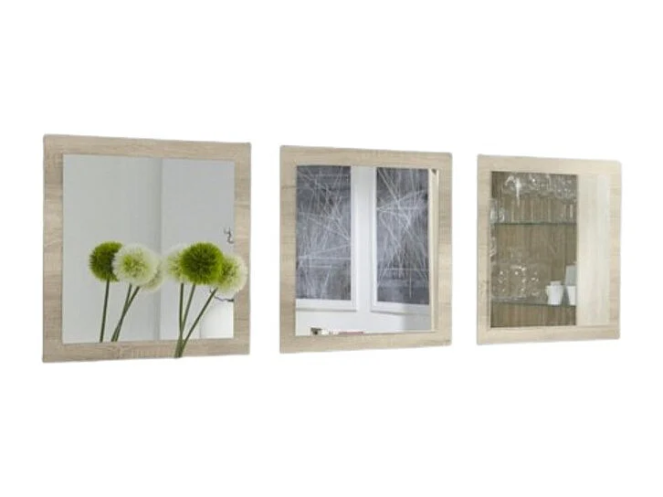 Lot de 3 miroirs MALMO coloris sonoma 60x60x3