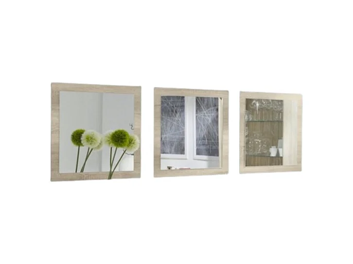 Set van 3 spiegels MALMO kleur sonoma 60x60x3
