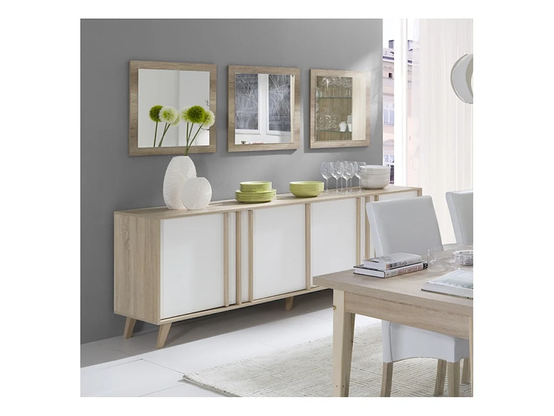 Lot de 3 miroirs MALMO 60 x 60 x 3 cm – Chêne Sonoma
