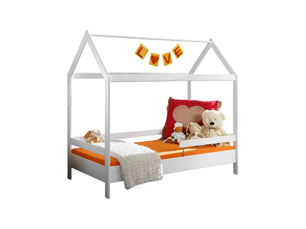 Kinderbed in de vorm van een hut 80x160, collectie MOGWAI, kleur wit.