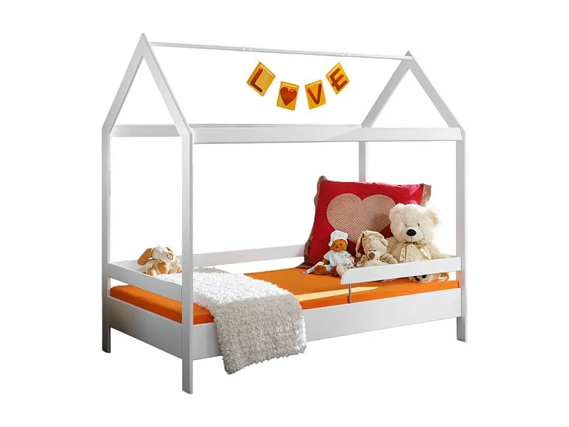 Lit cabane pour enfant 80x160 collection MOGWAI. coloris blanc.