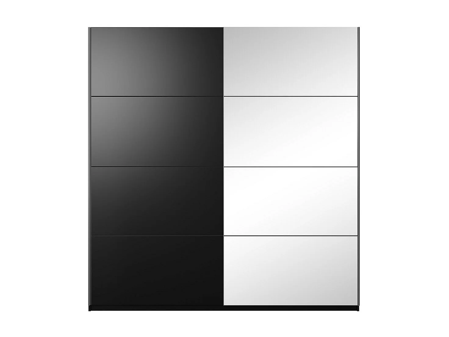 Armoire design 220cm. 2 portes avec miroirs modulables. Couleur noir mat. Collection EOS