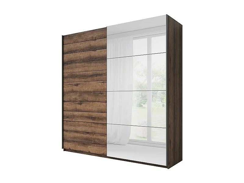 Armoire design 2 portes 200cm couleur chêne foncé. Collection EOS