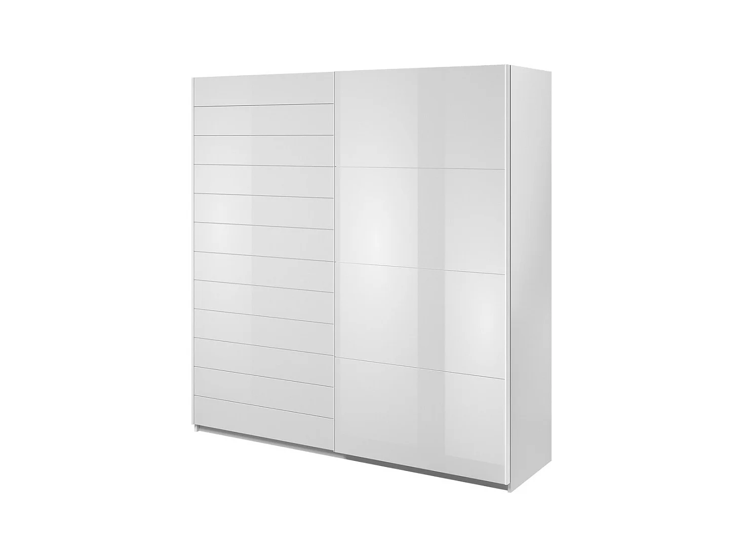 Armoire 2 portes coulissantes 200cm Coloris blanc avec miroir. Collection FLOYD