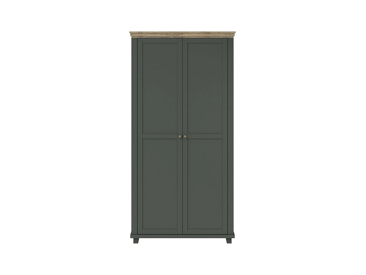 Armario 110x220 con 2 puertas. Color verde y roble. Colección ASSIA