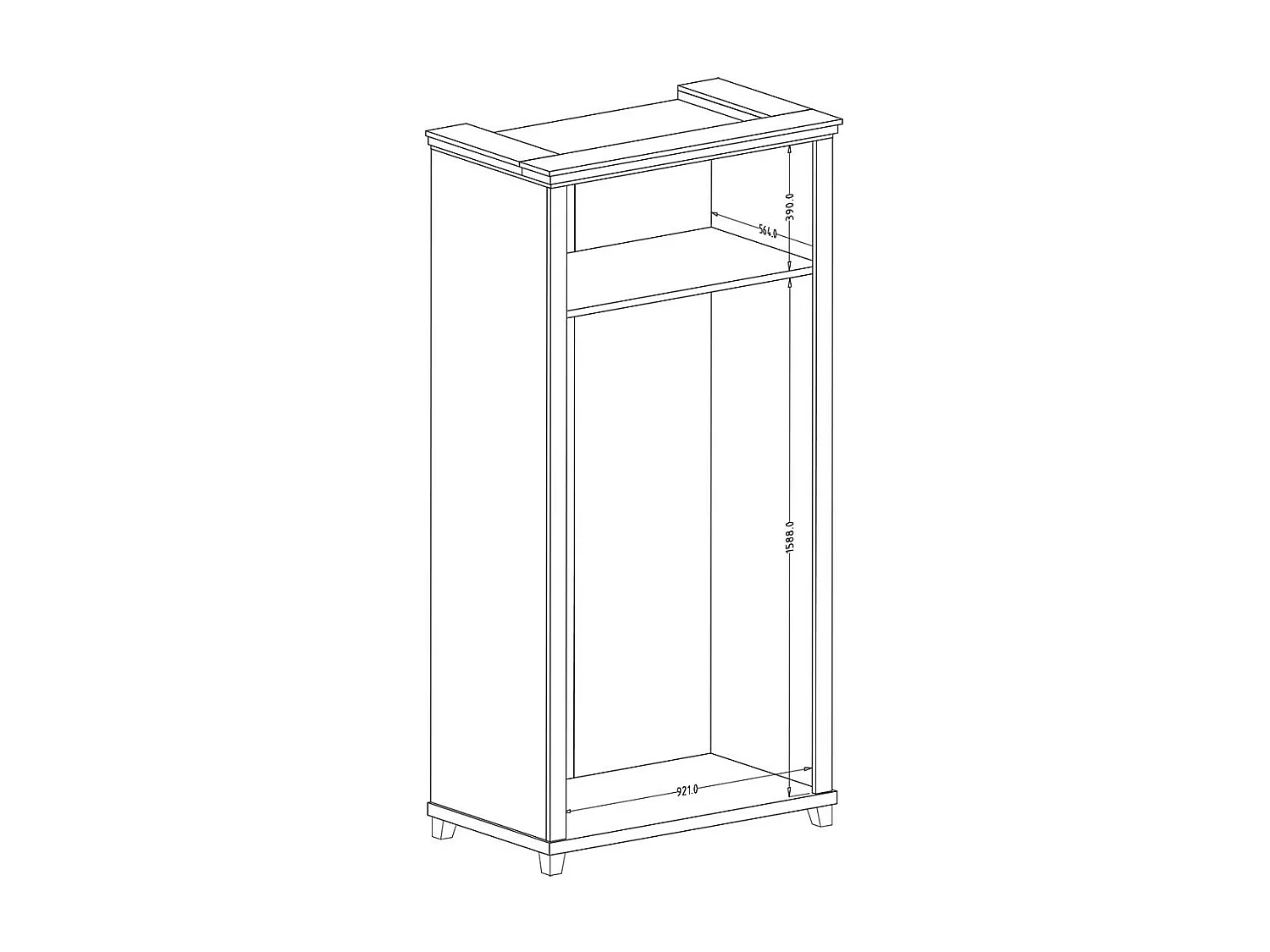 Armoire 110x220 avec 2 portes. Coloris vert et chêne. Collection ASSIA