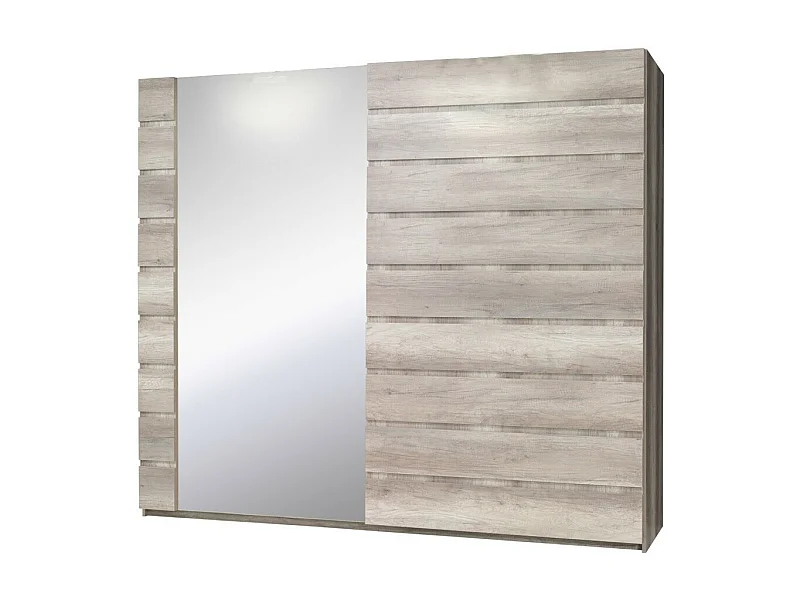 Armário, guarda-roupa ROMI com duas portas de correr de 200 cm, cor dab canyon. Móvel design.