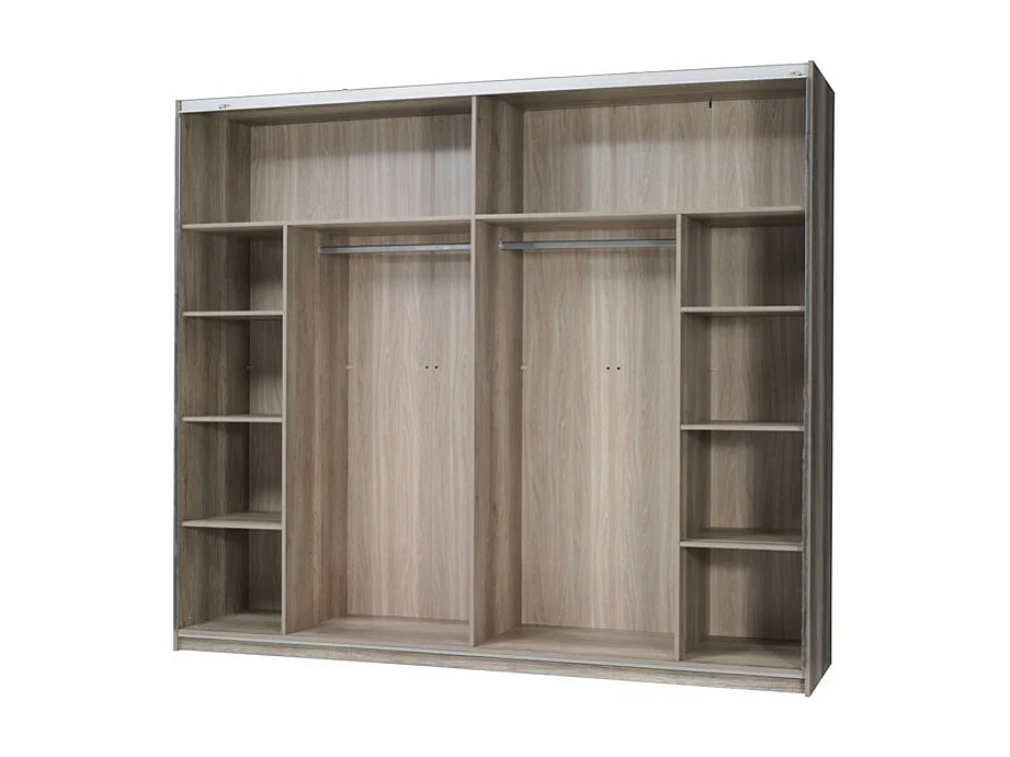 Kleiderschrank, Garderobe ROMI mit zwei Schiebetüren, 200 cm, Farbe Dab Canyon. Designer-Möbel.