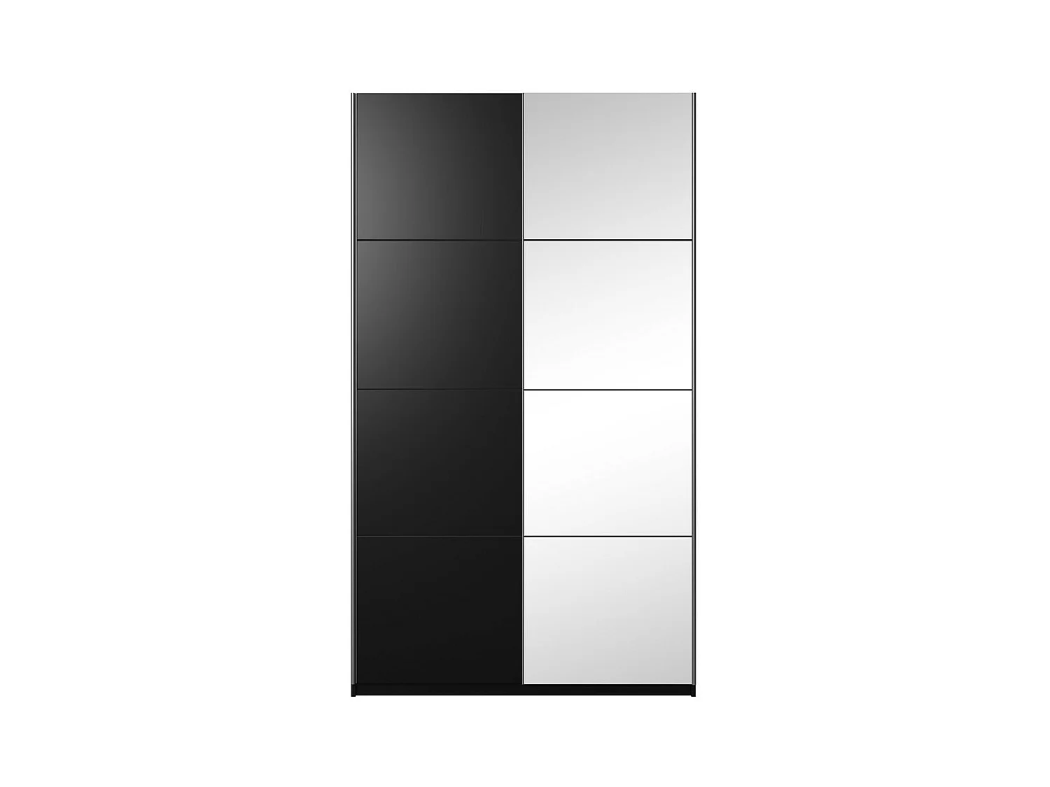 Armoire design 120cm. 2 portes avec miroirs modulables. Couleur noir mat. Collection EOS