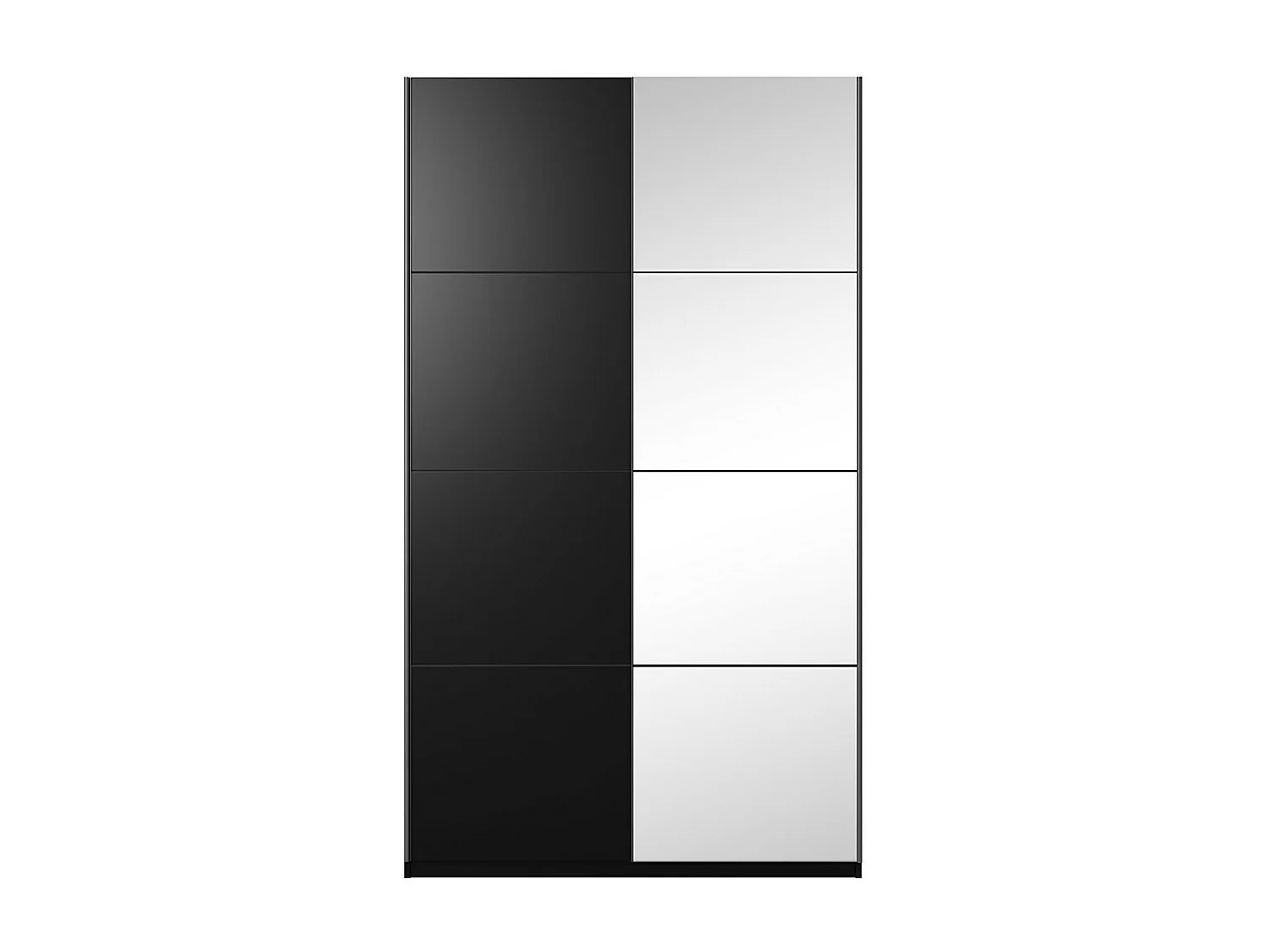 Armadio design 120cm. 2 porte con specchi modulari. Colore nero opaco. Collezione EOS.