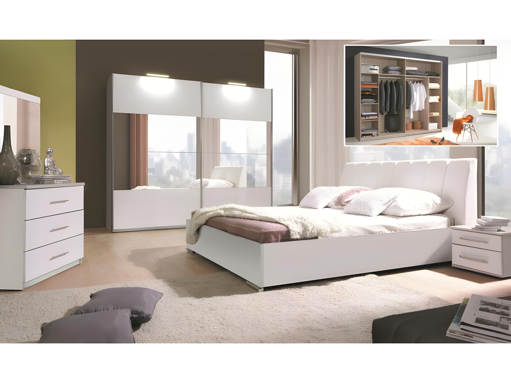 Armoire Design Deux Portes Coulissantes Verona Miroirs Inclus Coloris